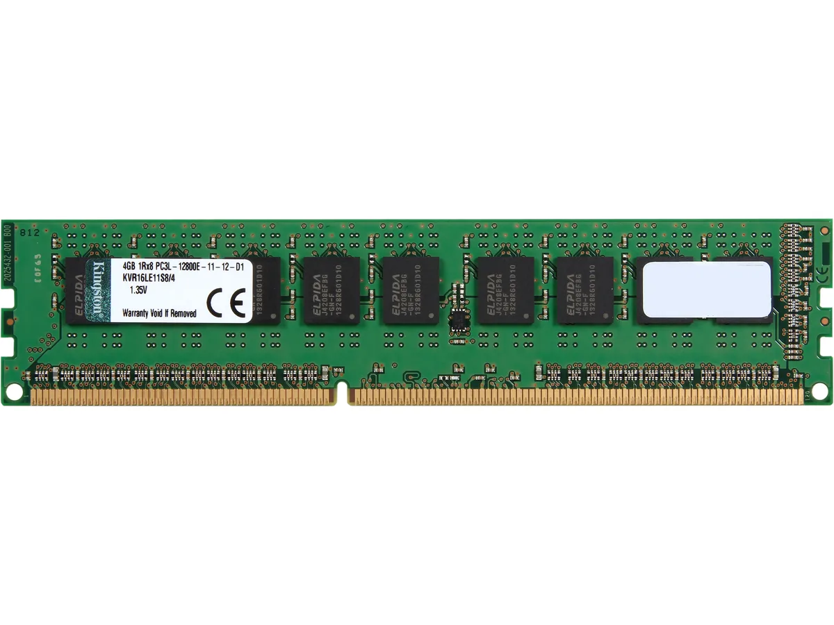 Green 240-pin DDR3 DIMM with black memory chips