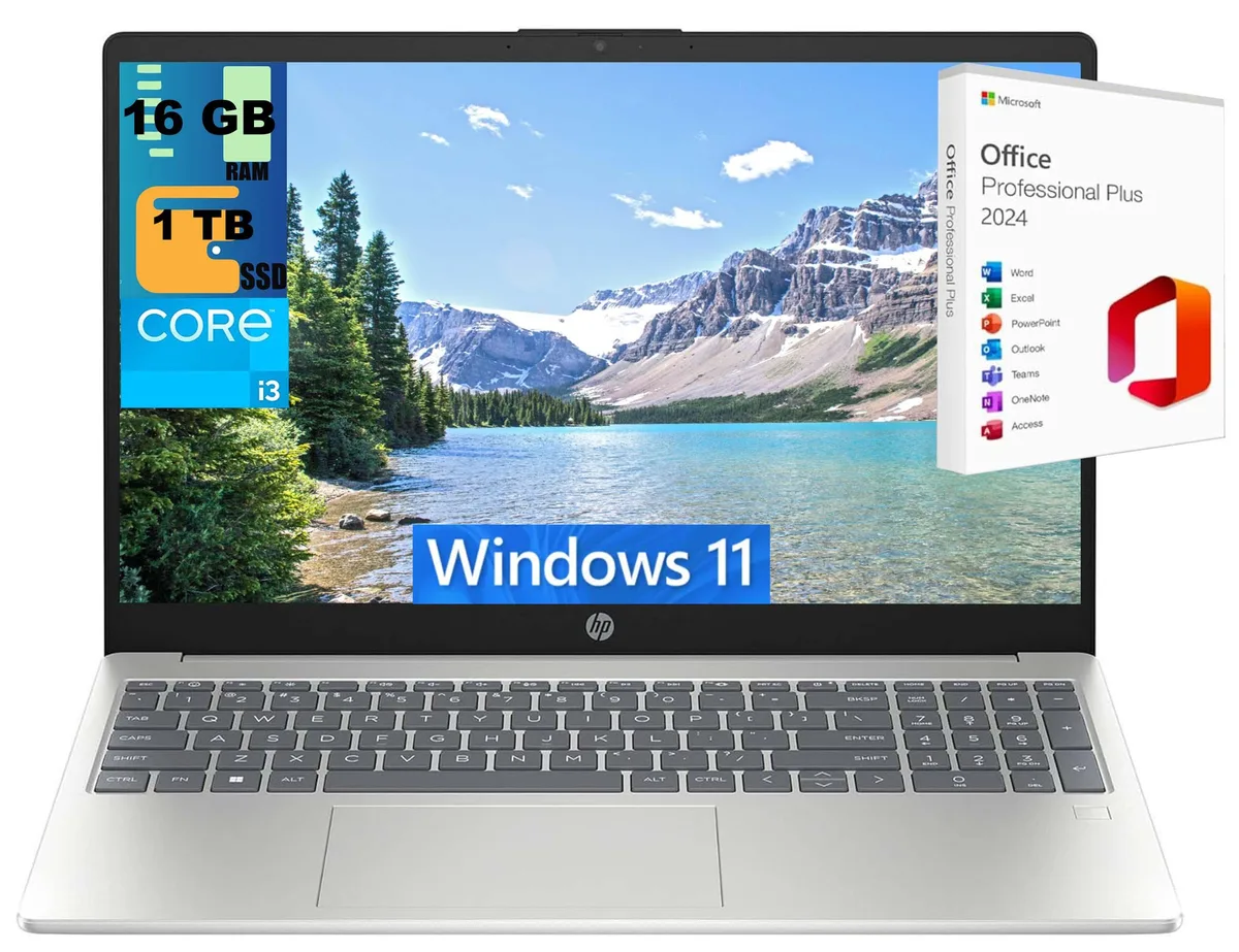 HP HP 15 Raider laptop i3-N305 16GB 1TB Silver — product photo