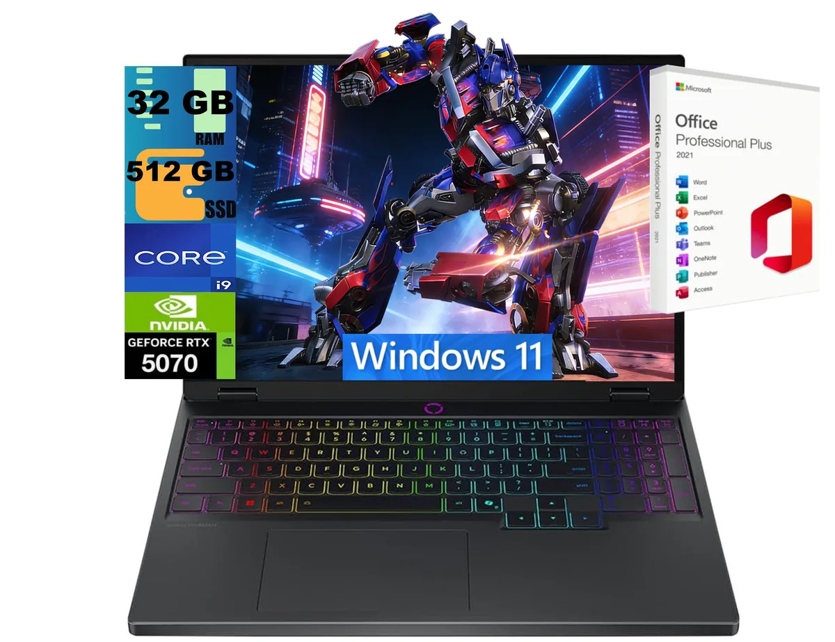Lenovo Lenovo Legion 5 15 gaming laptop 15.1" WQXGA OLED i9 14900HX RTX 5070 32GB 512GB WiFi 7 — Produktfoto