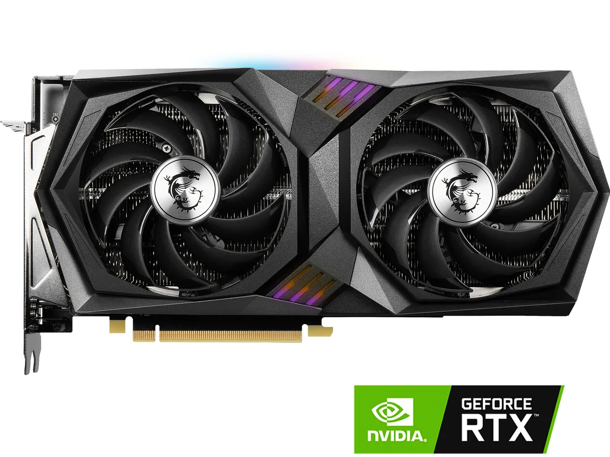 MSI GeForce RTX 3060 Ti Gaming X graphics card, dual-fan cooler, dark grey finish