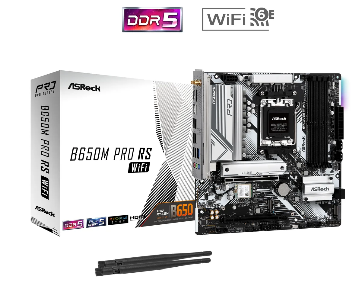 ASRock ASRock B650M Pro RS WiFi AM5 AMD motherboard — product photo