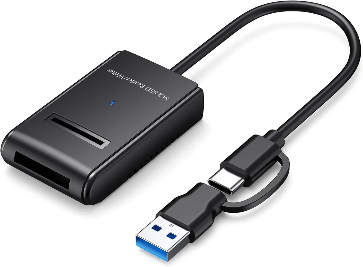 Hitoor Hitoor M.2 NVMe &amp; SATA Reader USB A C Adapter Black — 商品照片