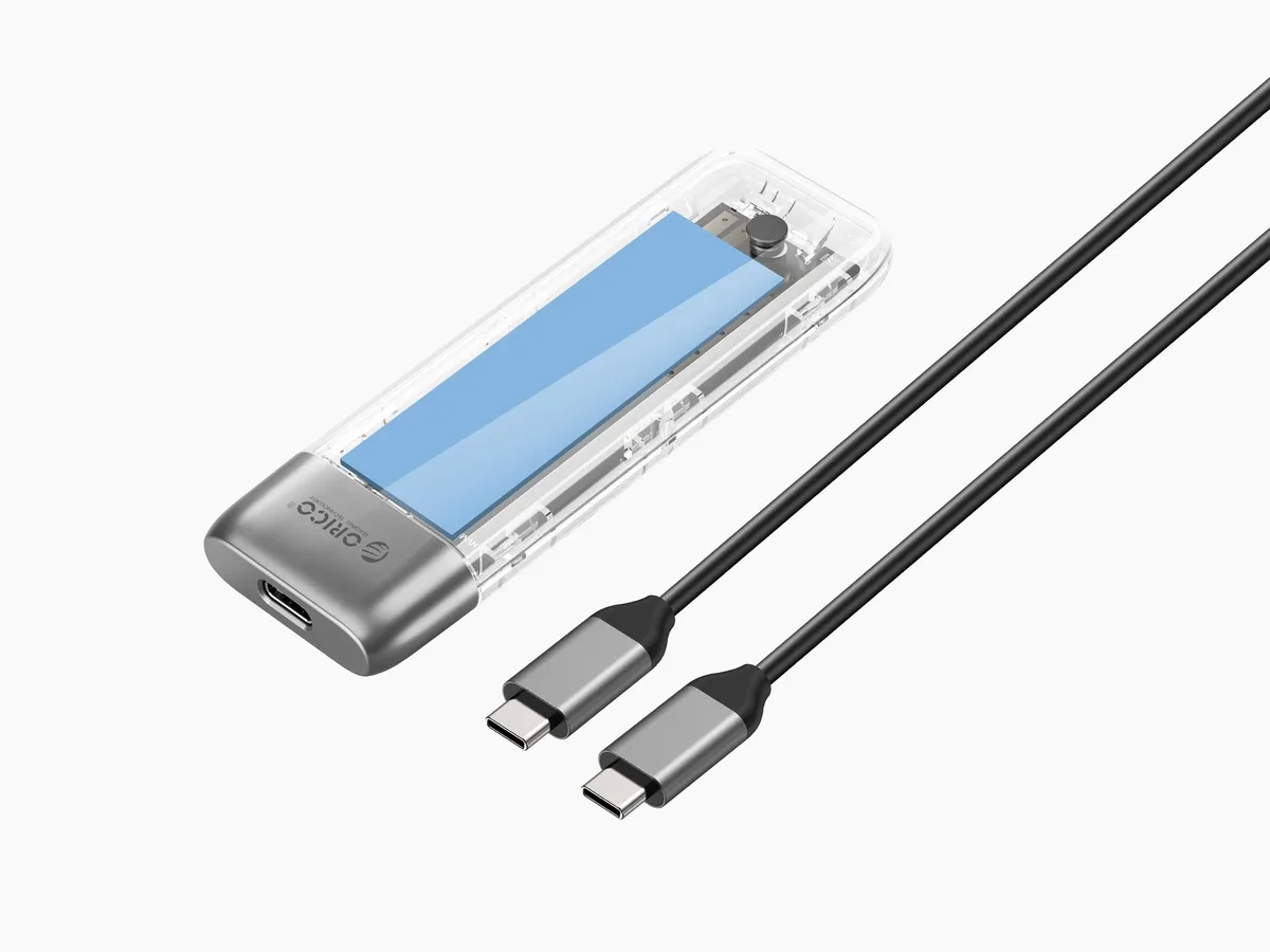 Orico Orico TXM2 M.2 SATA/NVMe Enclosure USB 3.1 Type-C Transparent — productfoto