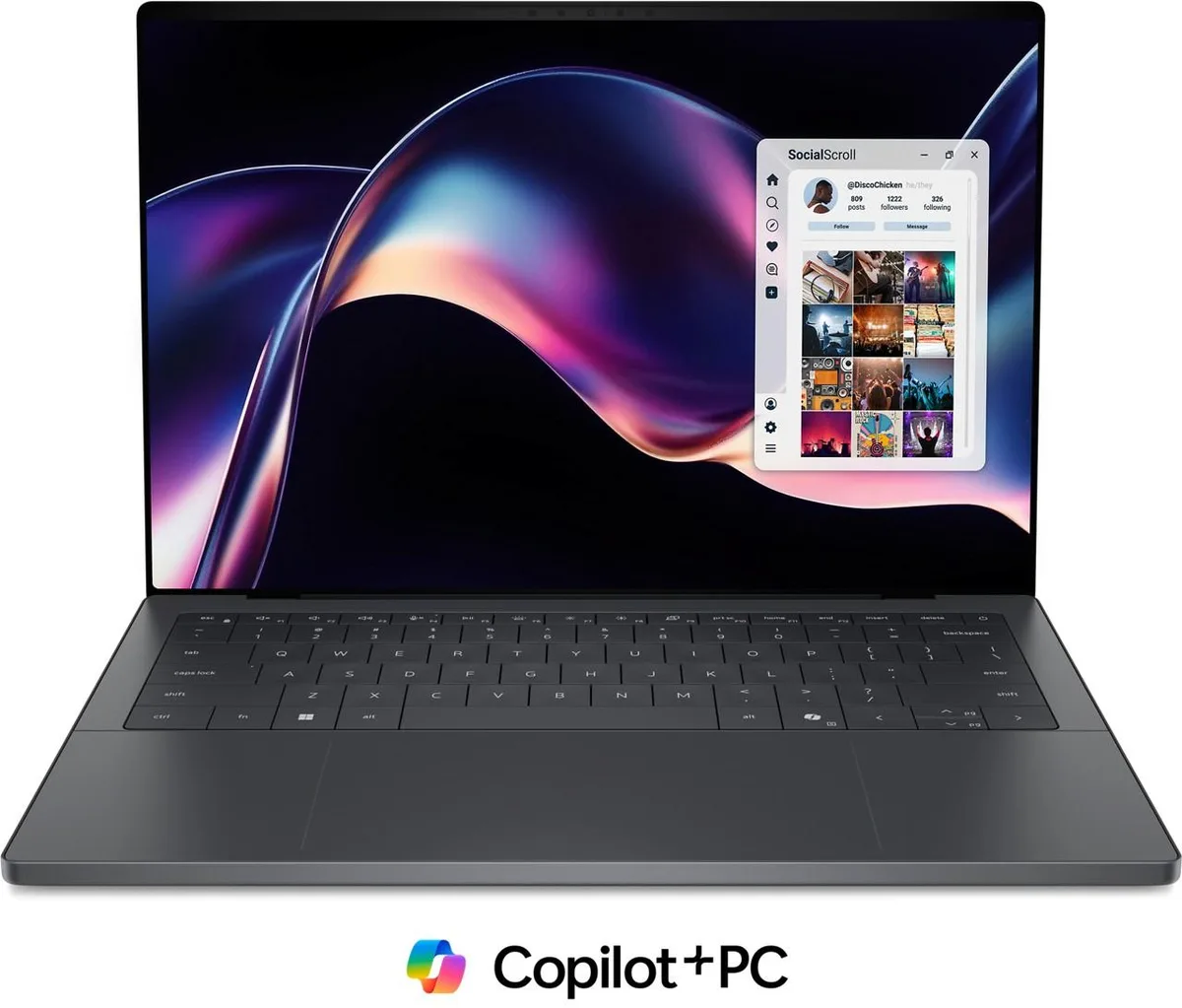 Dell XPS 14 laptop in Graphite finish, 14 inch 2.8K OLED touchscreen