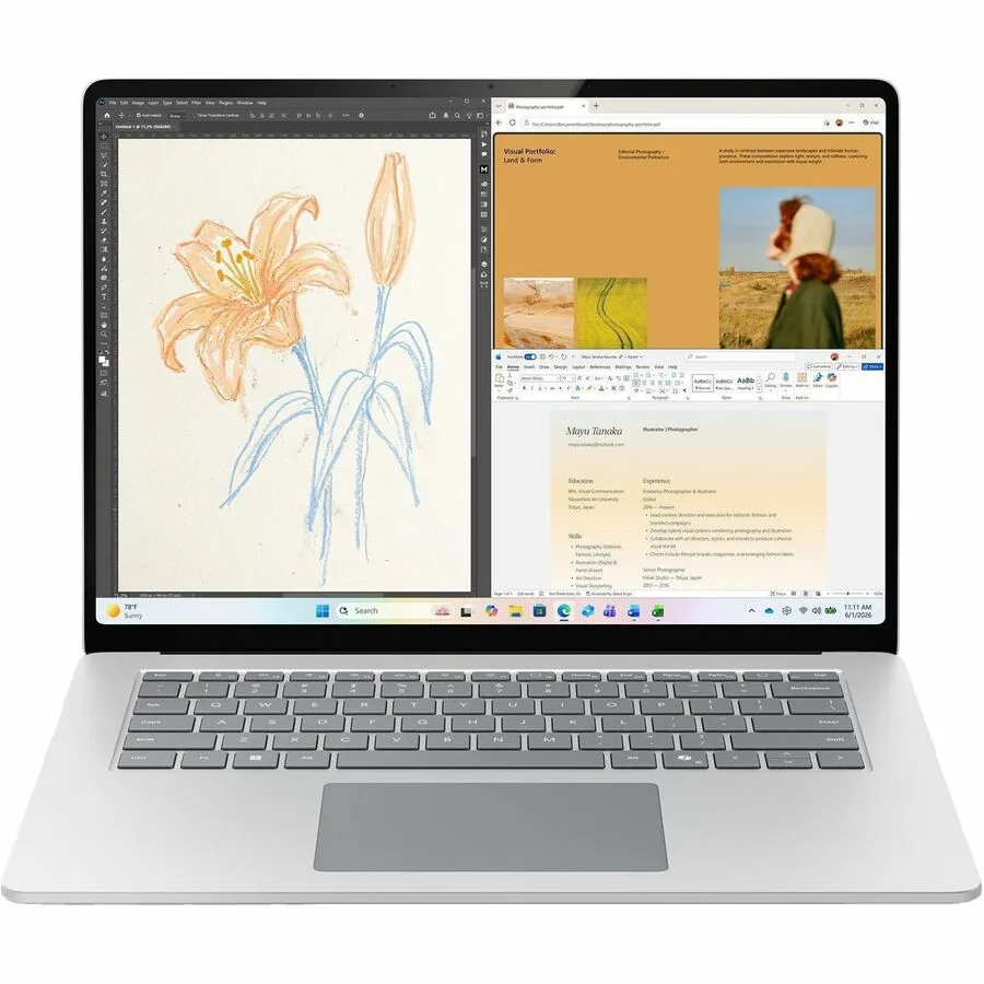 Platinum 15 inch laptop with touchscreen display
