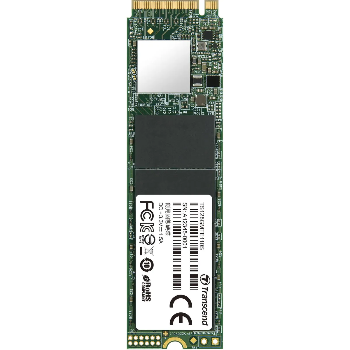 Transcend Transcend TS128GMTE110S 128GB M.2 2280 NVMe internal hard drive — photo du produit