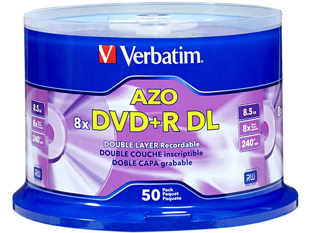 VERBATIM VERBATIM 97000 DVD+R DL 8.5GB 8X 50-pack spindle — снимка на продукта