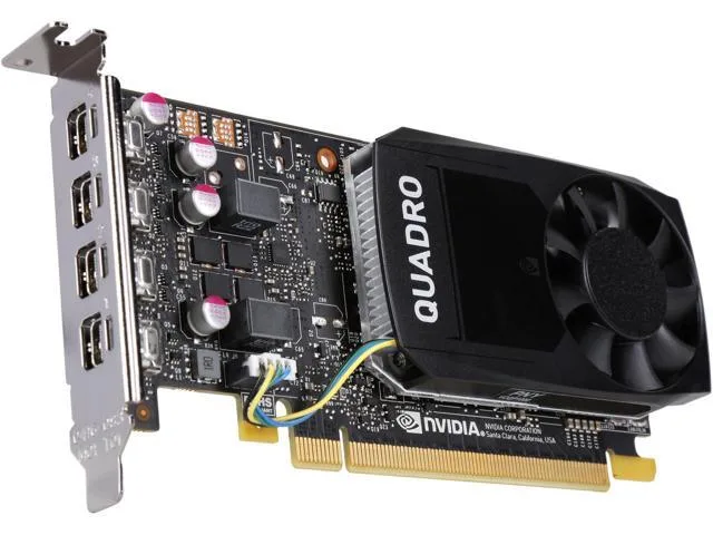 PNY Quadro P1000 graphics card with four Mini DisplayPort outputs
