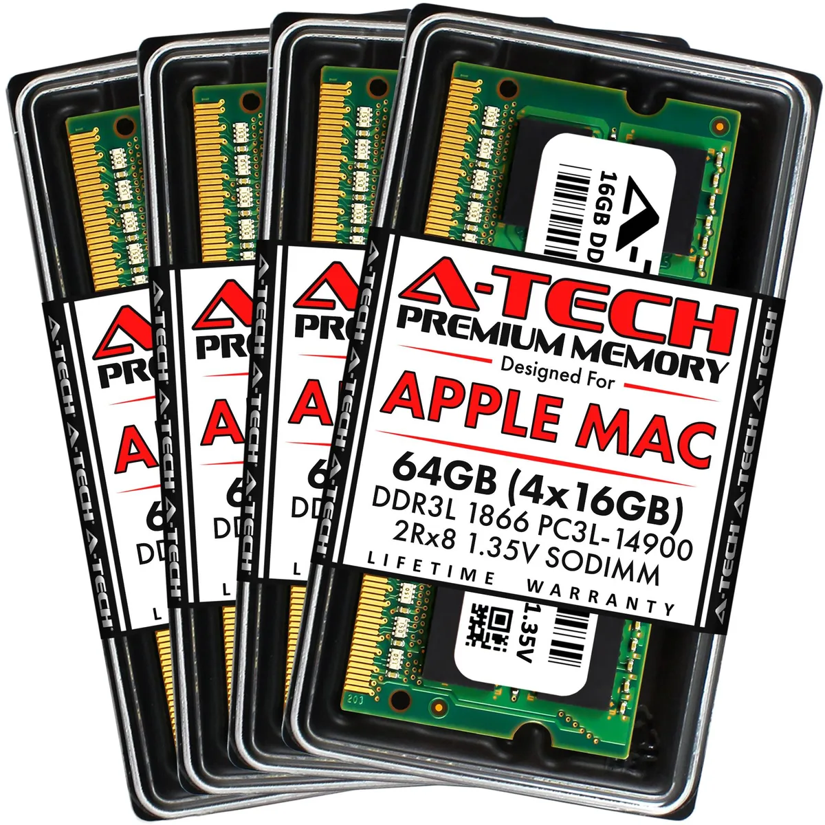 A-Tech A-Tech 64GB Kit (4x16GB) DDR3L 1866MHz SODIMM 204-Pin Memory Upgrade for Apple iMac (Late 2015) — produktbilde