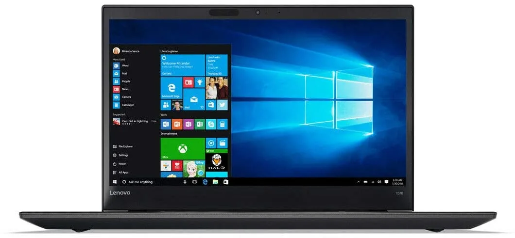 Lenovo Canada Lenovo Canada ThinkPad T570 2-in-1 laptop 15.0" i5-6300U 3.0GHz 8GB DDR4 256GB — produktbild