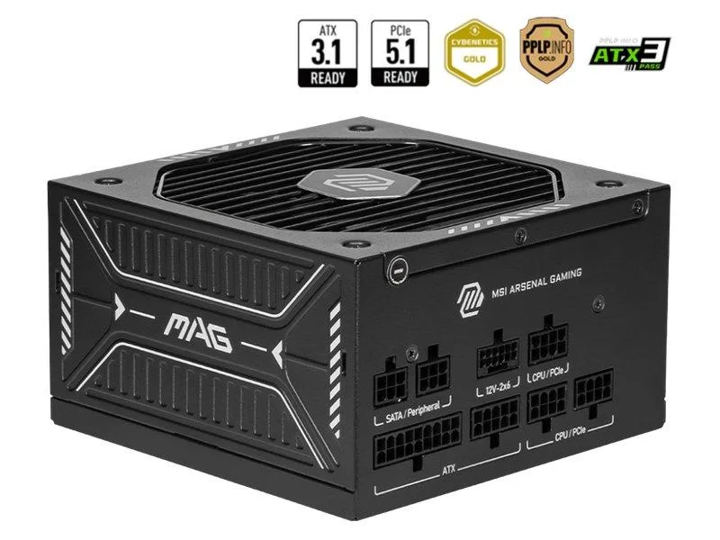 MSI MSI MAG A650GLS PCIE5 650W power supply — product photo
