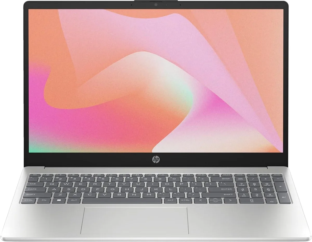 Silver 15.6 inch laptop closed lid matte finish