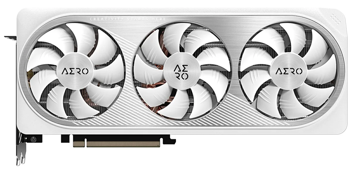 Silver triple-fan graphics card with 12GB GDDR6X memory