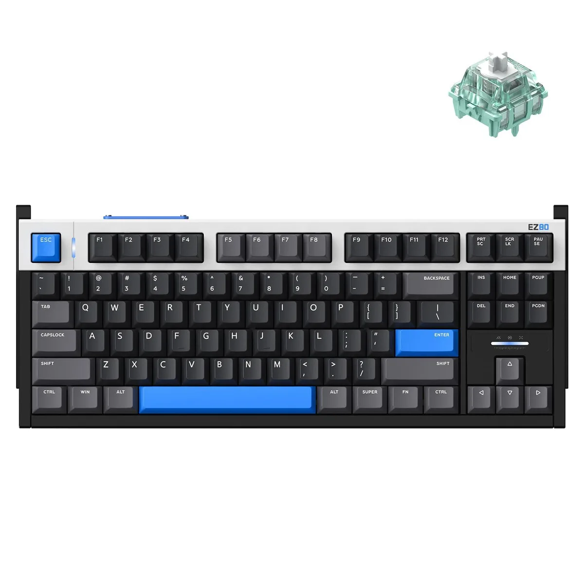 Compact 75% aluminum keyboard with RGB backlighting and linear switches