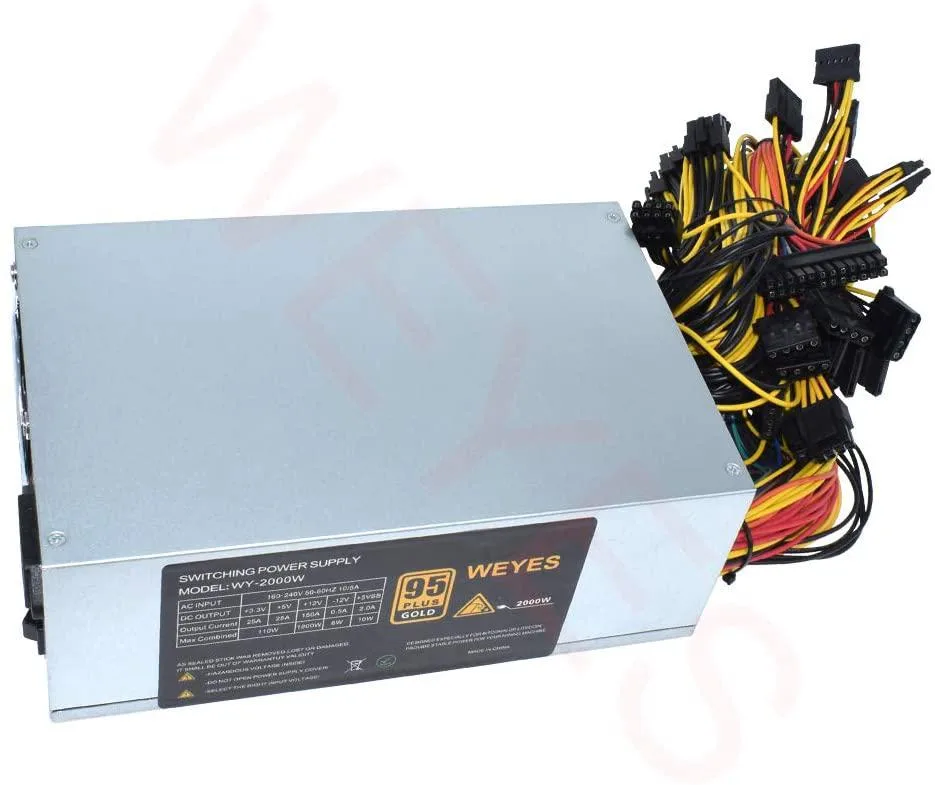 myVolts myVolts 2000W ATX Dual Fan Miner Power Supply 8 GPU 12V 150A — photo du produit