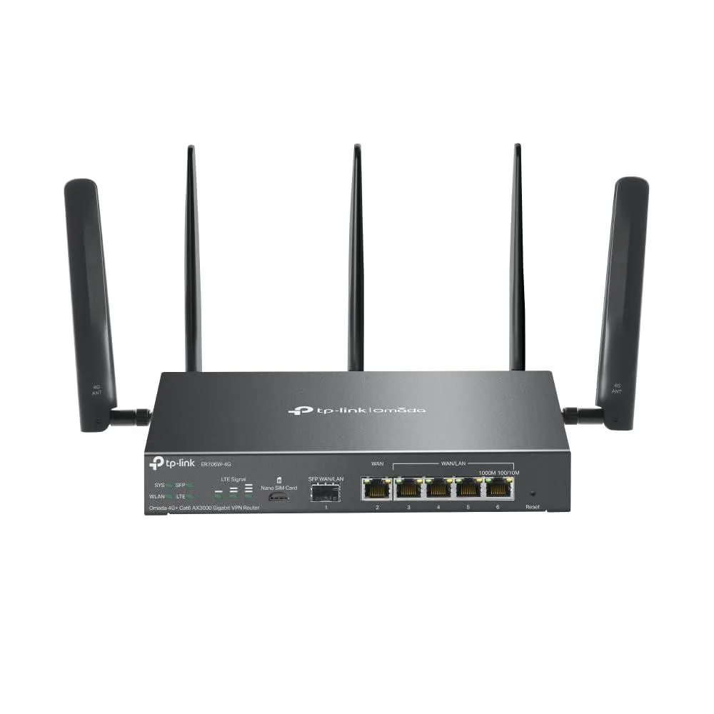 TP-Link TP-Link ER706W-4G Omada 4G+ Cat6 AX3000 wireless router — produktfoto