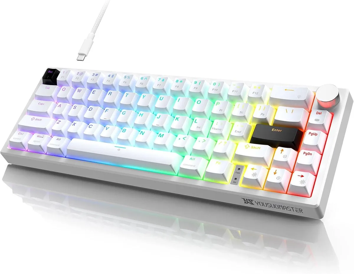 usbroway usbroway X82 60% 66-key wired gaming keyboard with volume knob — toote foto