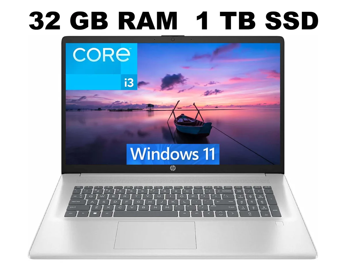 HP HP 17 laptop 17.3" FHD Intel Core i3-N305 8-core 32GB 1TB PCIe Silver — product photo