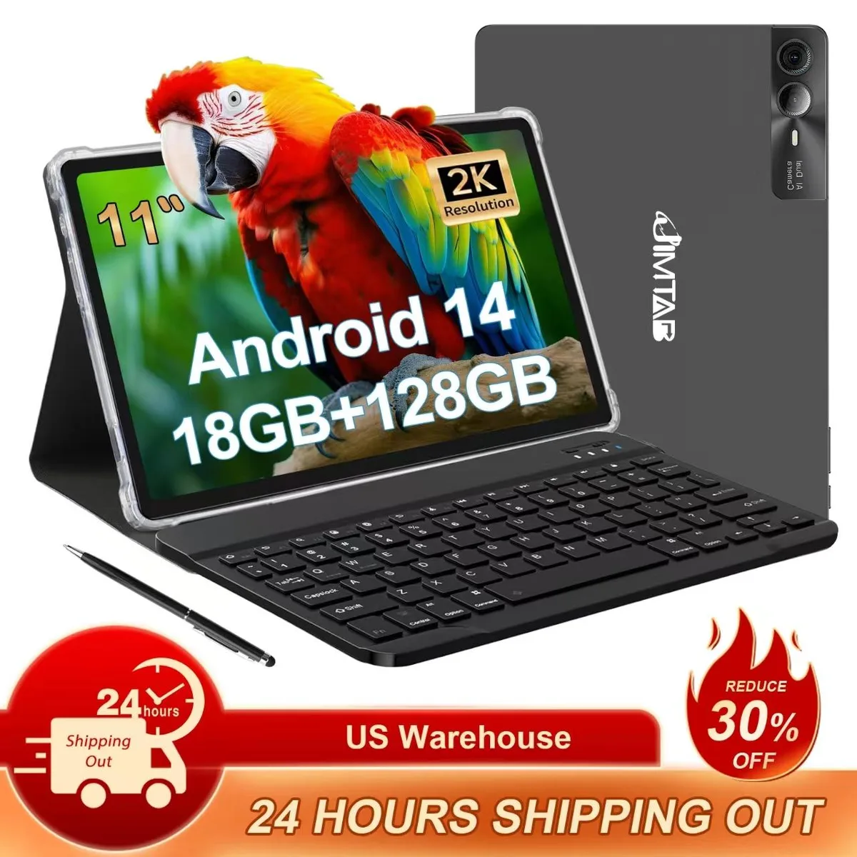 JIMTAB JIMTAB F11 11" Android 14 Tablet 6GB 128GB Gray — 商品写真