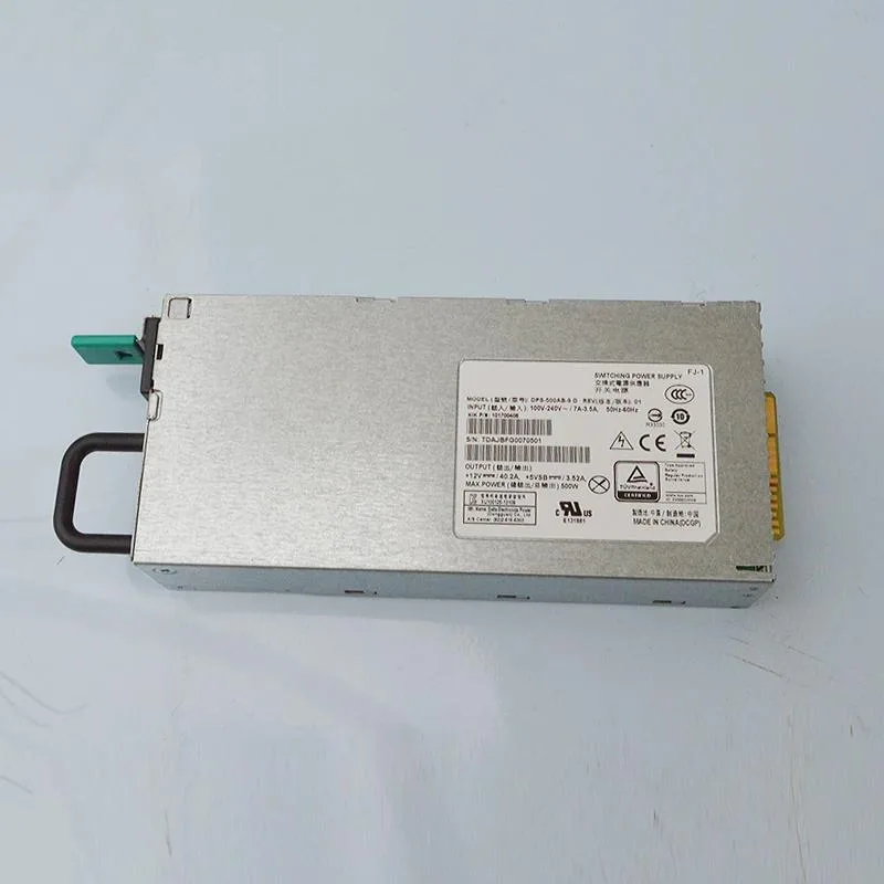 Rectangular black ATX power supply unit with gold certification badge