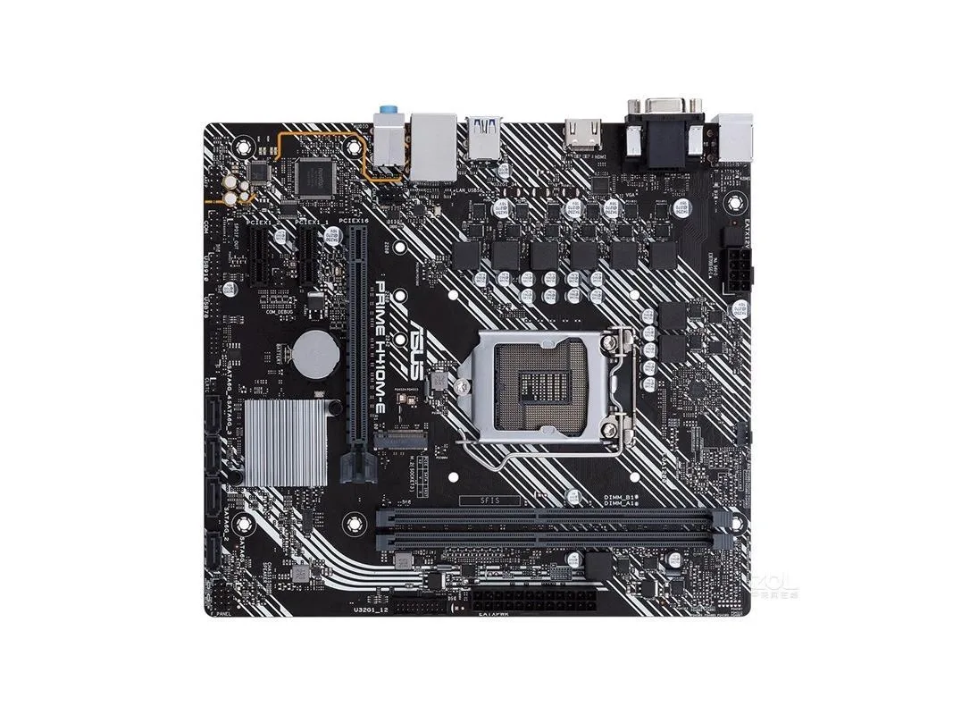 Green Micro-ATX board with silver LGA 1200 socket and black DDR4 slots