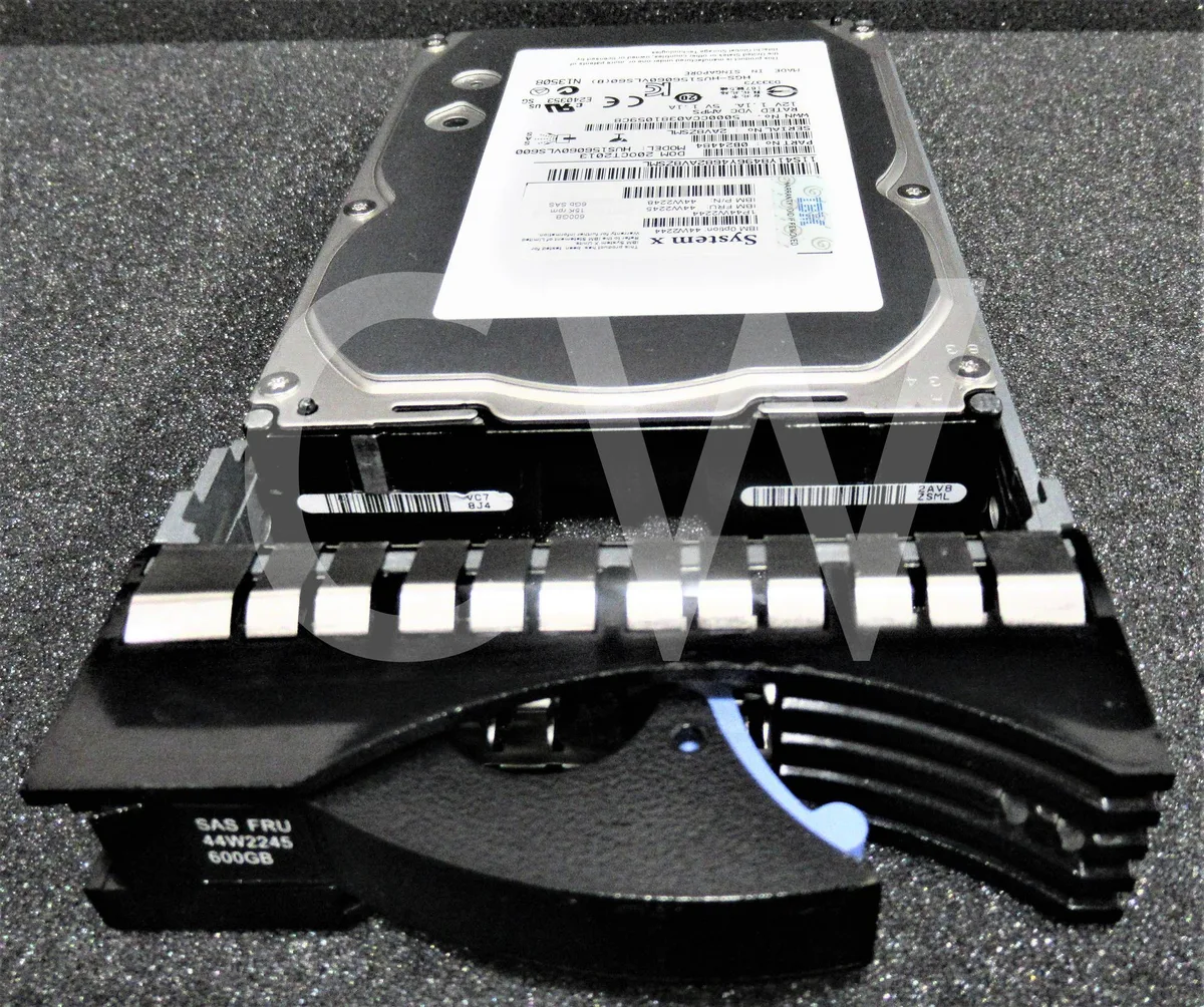 Silver 3.5 inch SAS hard drive in IBM System X caddy tray