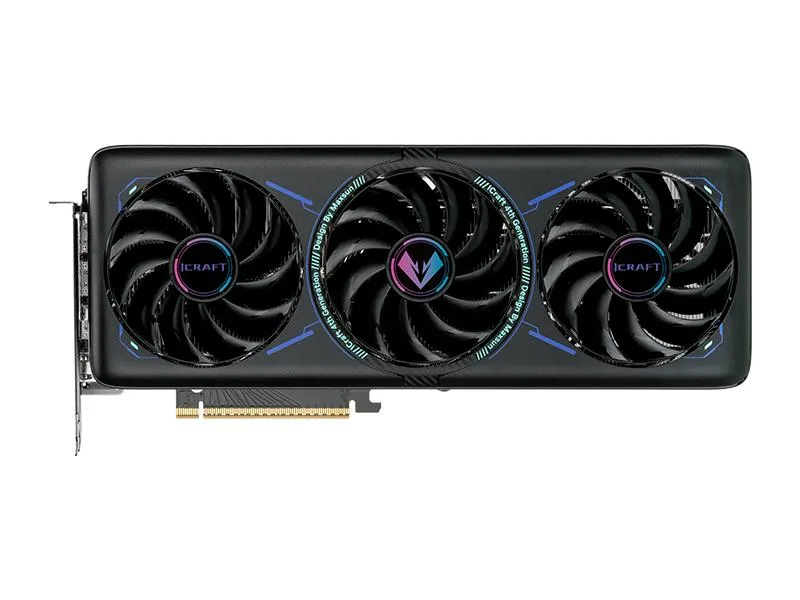 MAXSUN GeForce RTX 5070 iCraft OC 12G graphics card, triple-fan cooler with silver and black finish, metal backplate visible