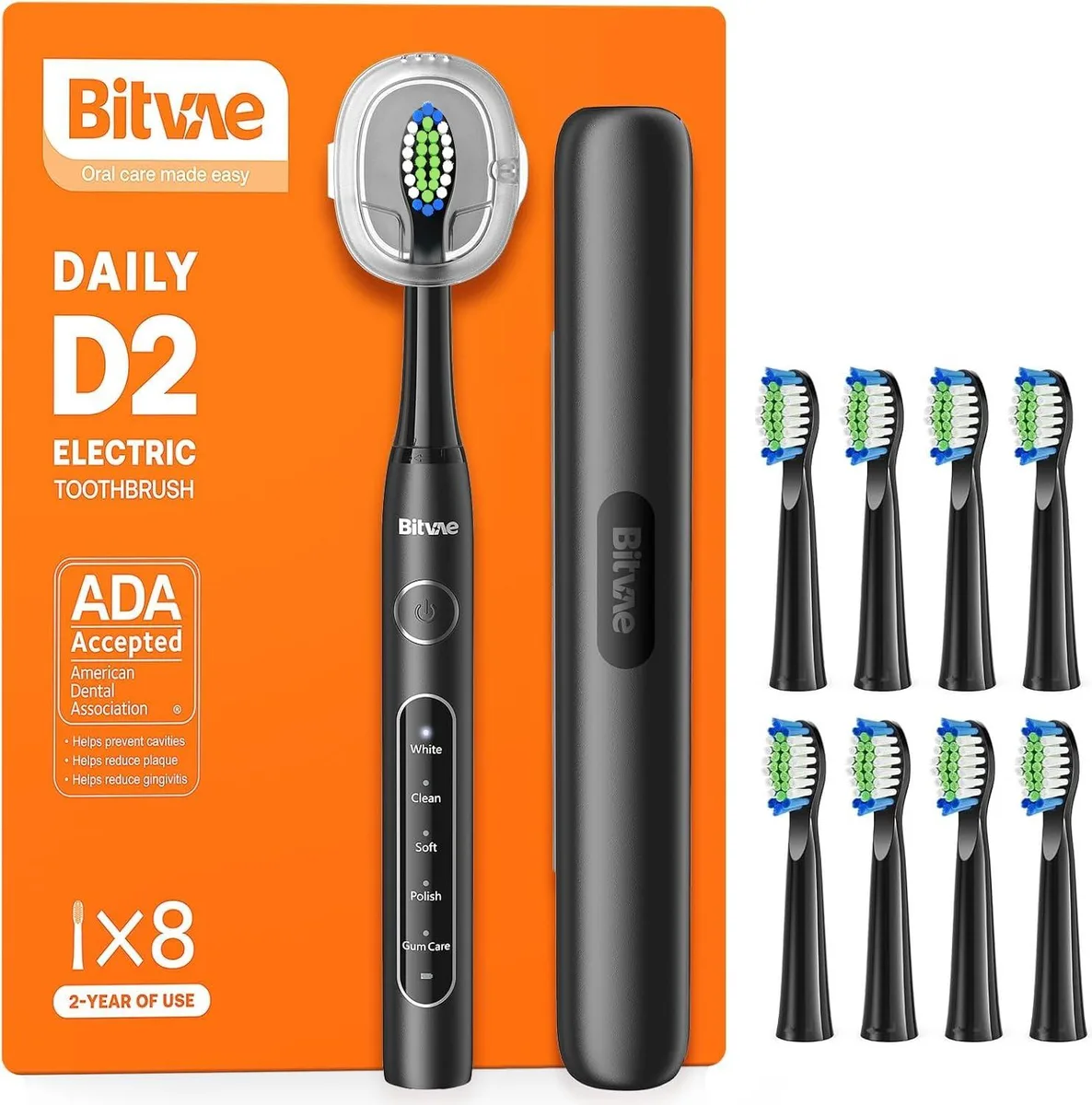 Bitvae H1D2 Electric Toothbrush 60-Day Battery 8 Heads oral care — product photo