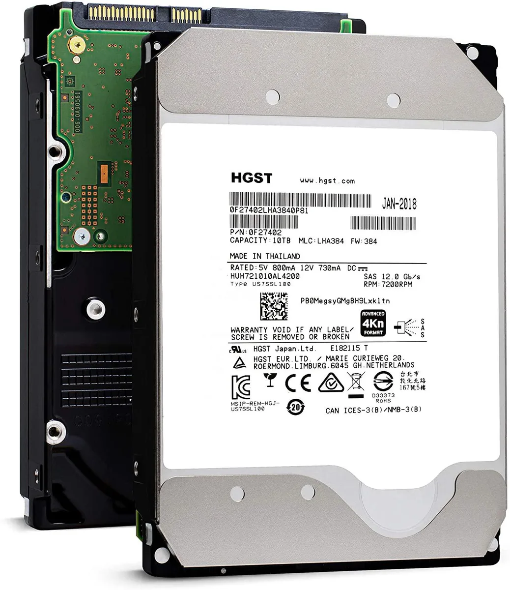 HGST HGST Ultrastar He10 10TB 7200 RPM SAS 12Gb/s 256MB 3.5-Inch ISE Enterprise internal hard drive — صورة المنتج