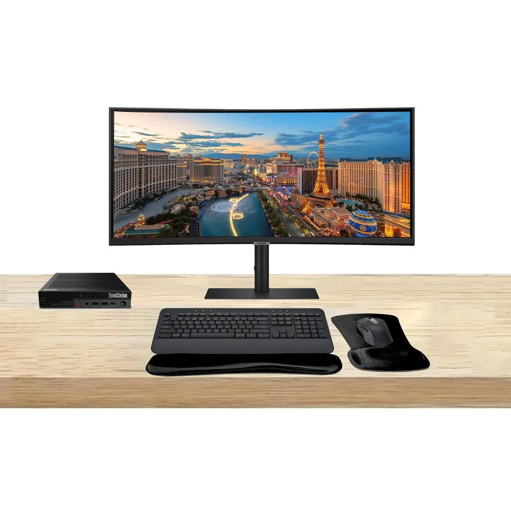 Lenovo Lenovo ThinkStation P3 Tiny i7 32GB 1TB T1000 8GB ViewFinity S95UC 49 MK650 — 제품 사진