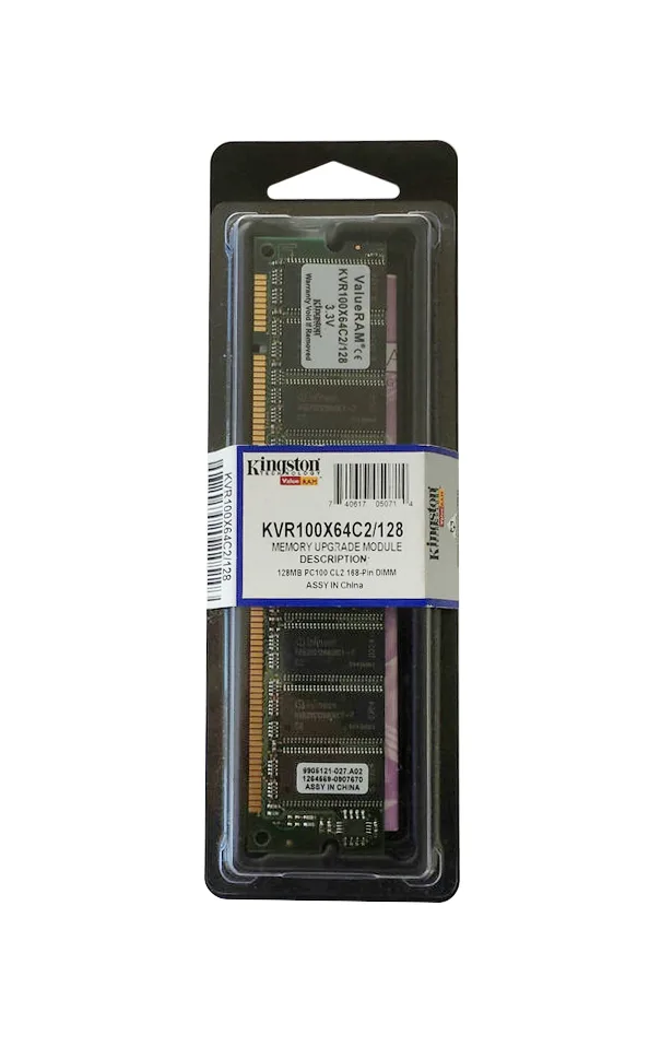 Kingston Technology Corp. Kingston Technology Corp. KVR100X64C2/128 128MB PC 100 desktop RAM — product photo