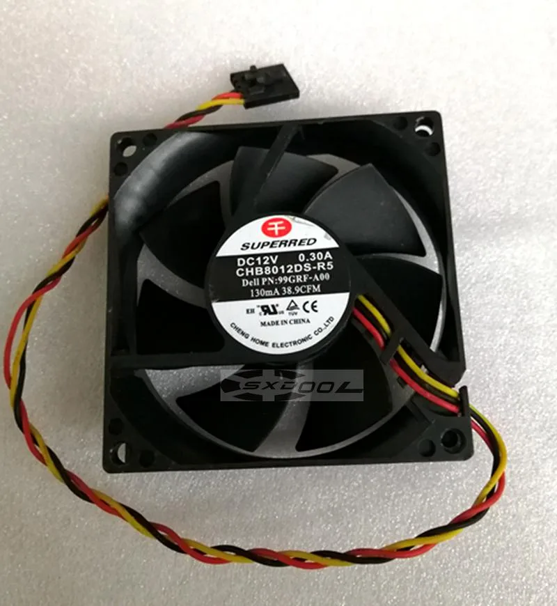 SXDOOL SXDOOL 80mm Case Fan SUPERRED CHB0812DS-R5 for Dell OptiPlex 390 790 990 3010 SFF — 商品写真
