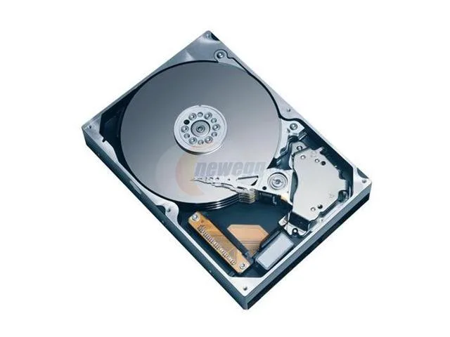 Silver 3.5 inch bare hard drive with exposed circuit board