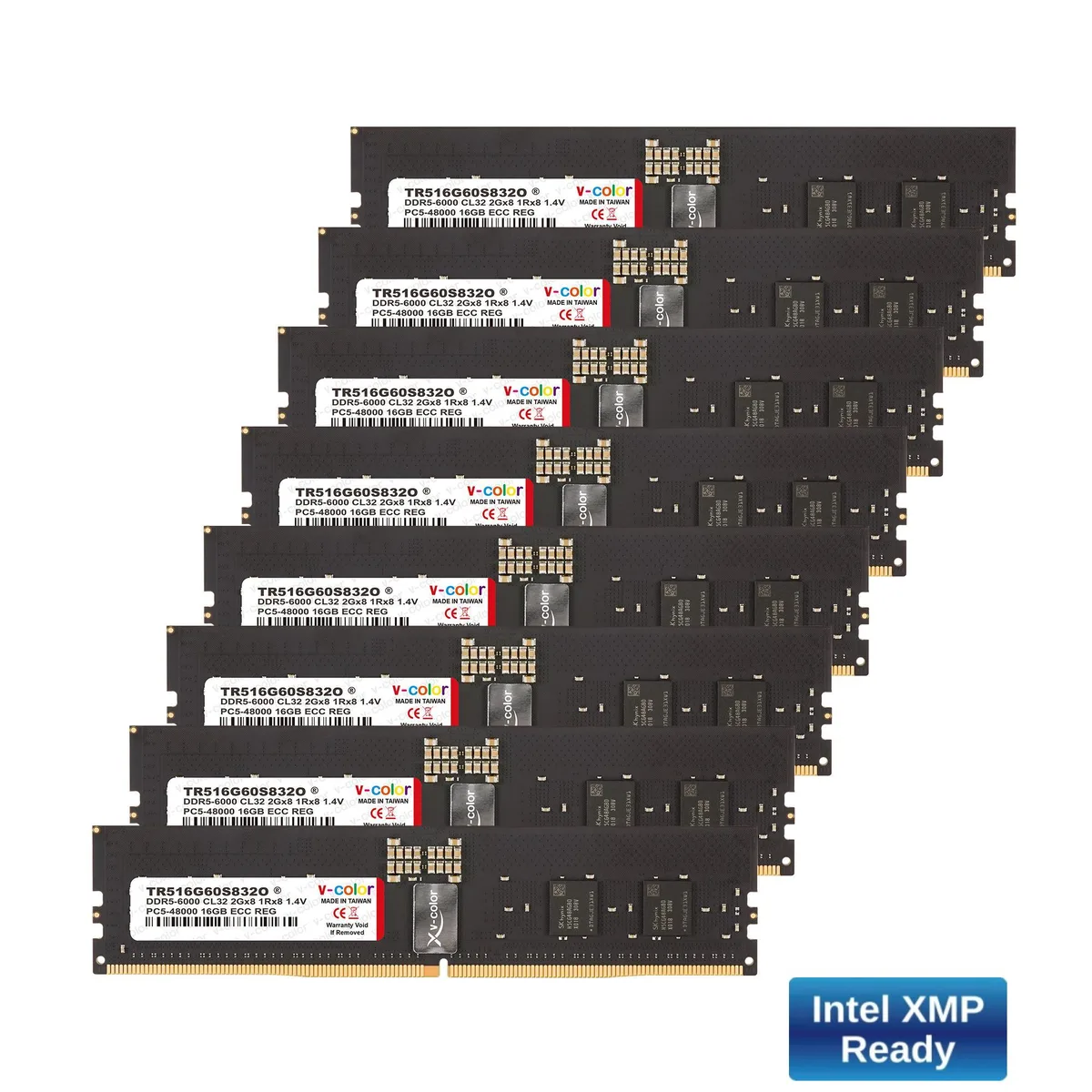 V-color V-color OC R-DIMM DDR5 128GB 16GBx8 6000MHz CL32 ECC Registered memory upgrade — fotografija proizvoda
