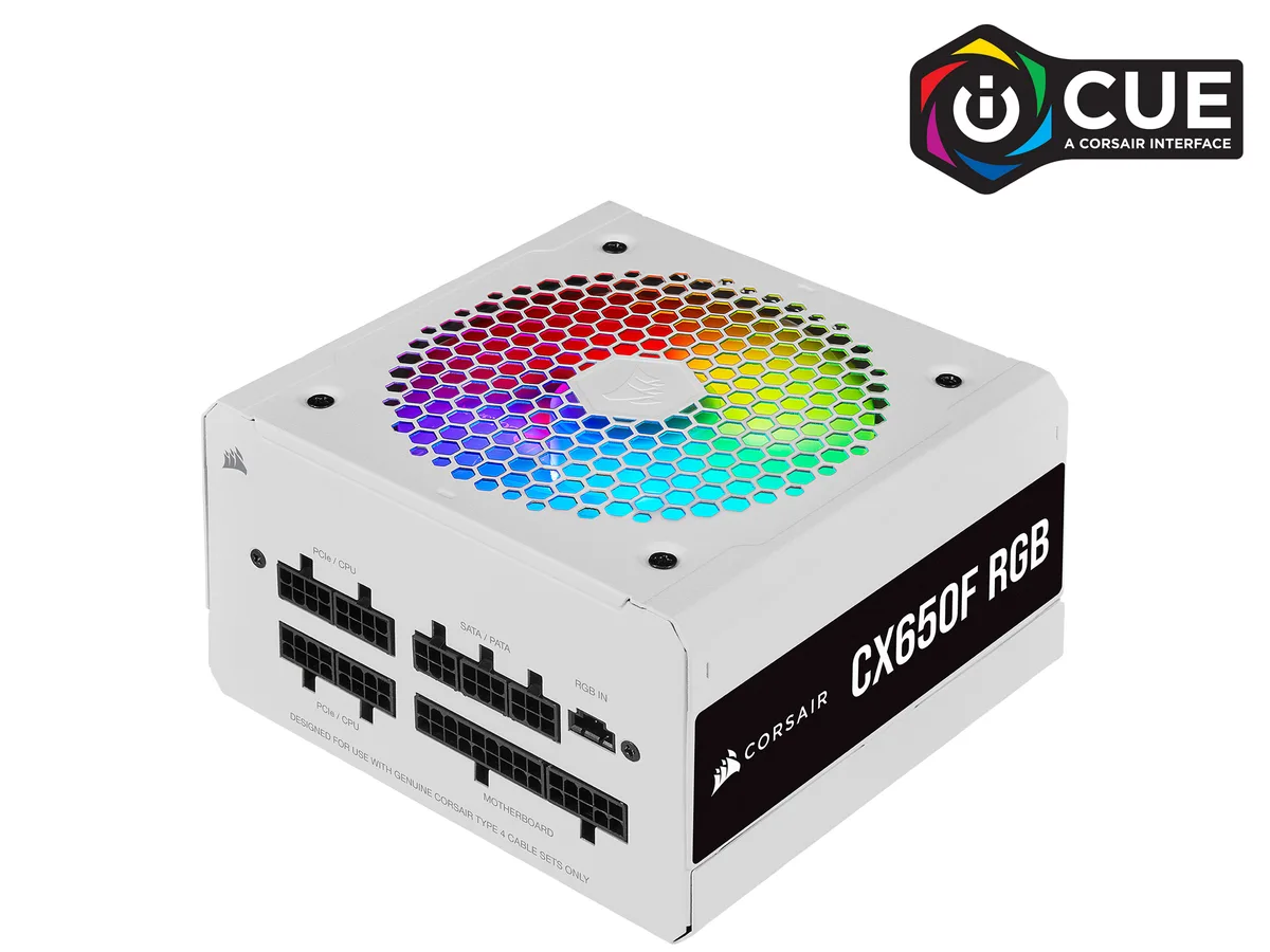 Corsair Corsair CX650F RGB White power supply CP-9020226-NA — product photo