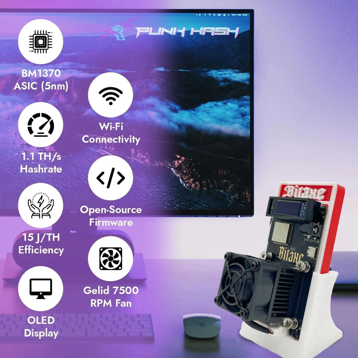 LuckyMiner LuckyMiner Bitaxe Gamma 601 BM1370 ASIC mining hardware — product photo