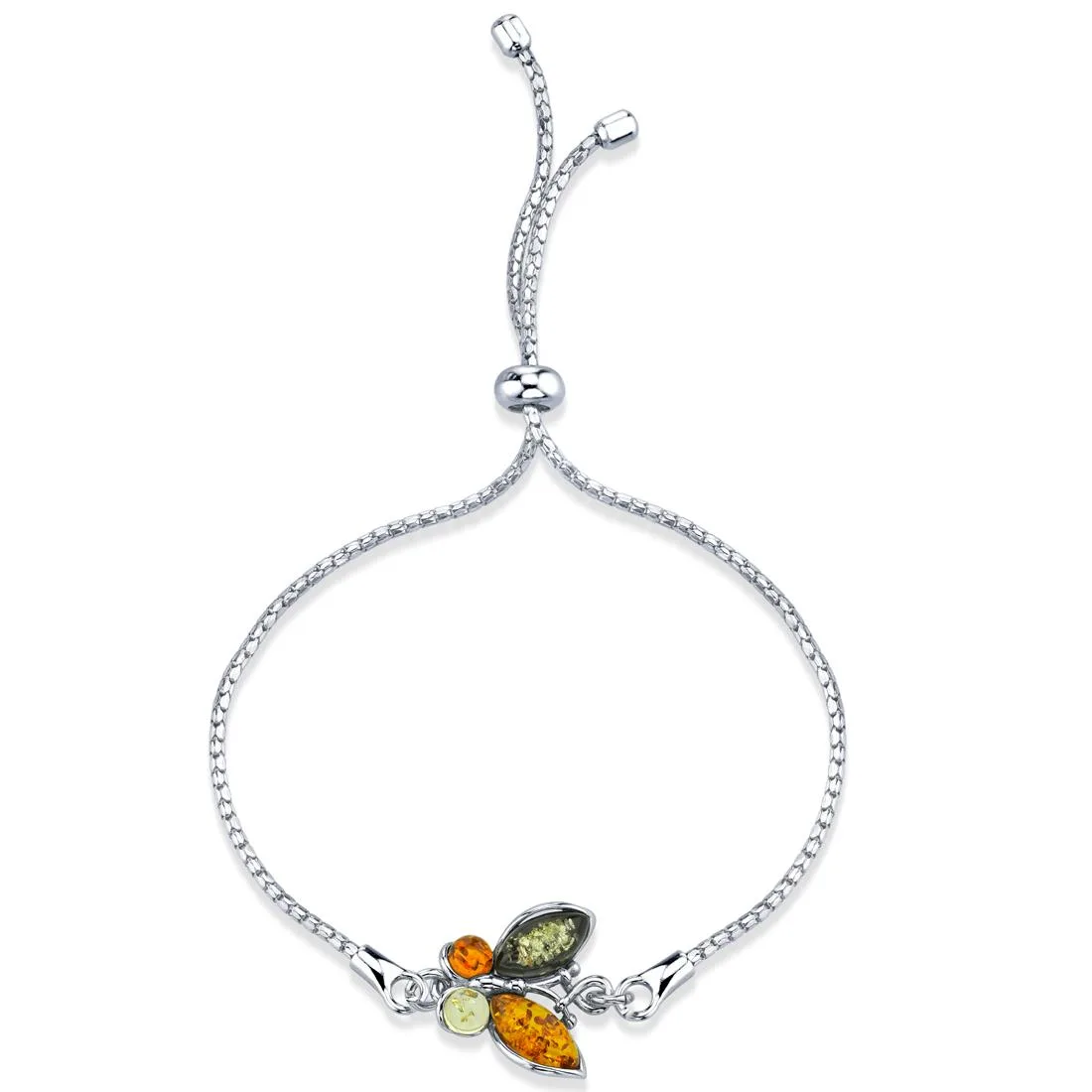 Oravo Oravo Baltic Amber Butterfly Sterling Silver Bolo Adjustable Bracelet 925 3.6 — product photo