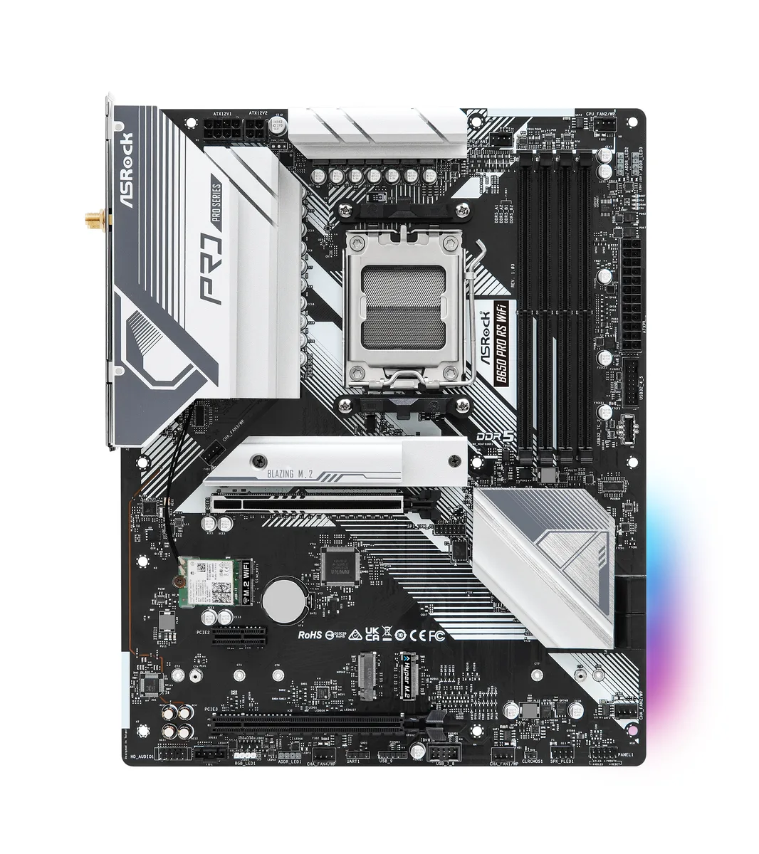 ASRock ASRock B650 Pro RS WiFi AMD motherboard — product photo