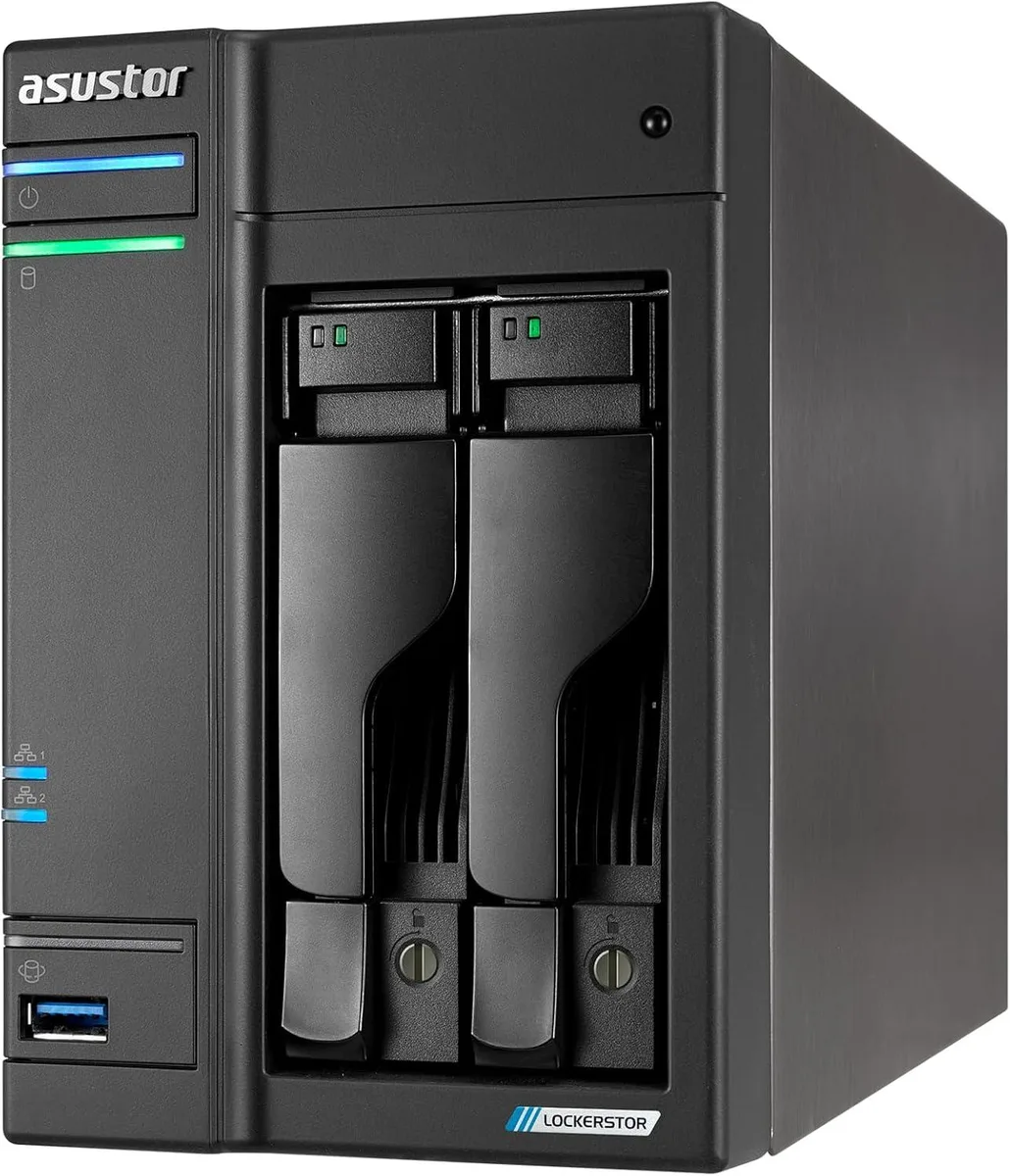 ASUSTOR ASUSTOR AS6702T v2 2-Bay NAS Intel Celeron N5105 4GB DDR4 4x M.2 2x 5GbE — photo du produit
