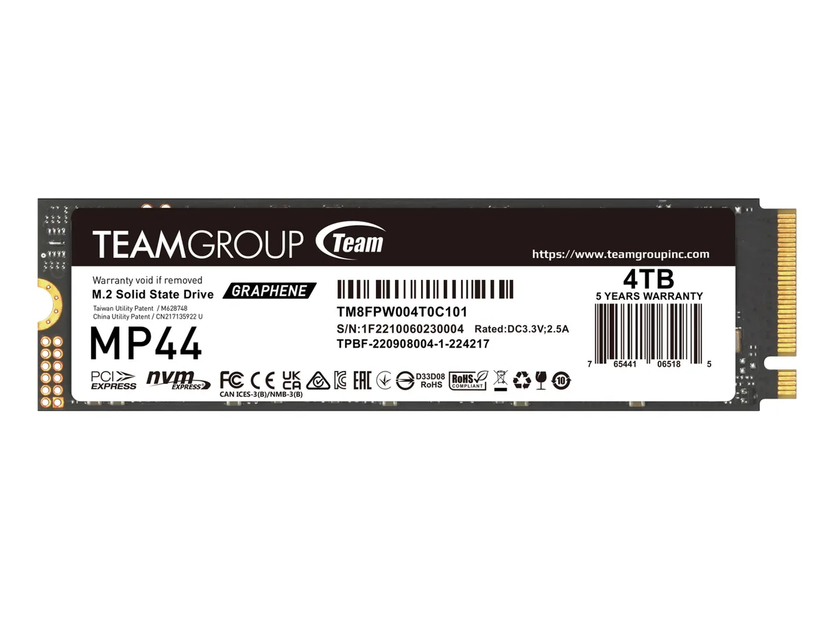 Team Group Team Group MP44 TM8FPW004T0C101 4TB M.2 2280 internal SSD — Produktfoto