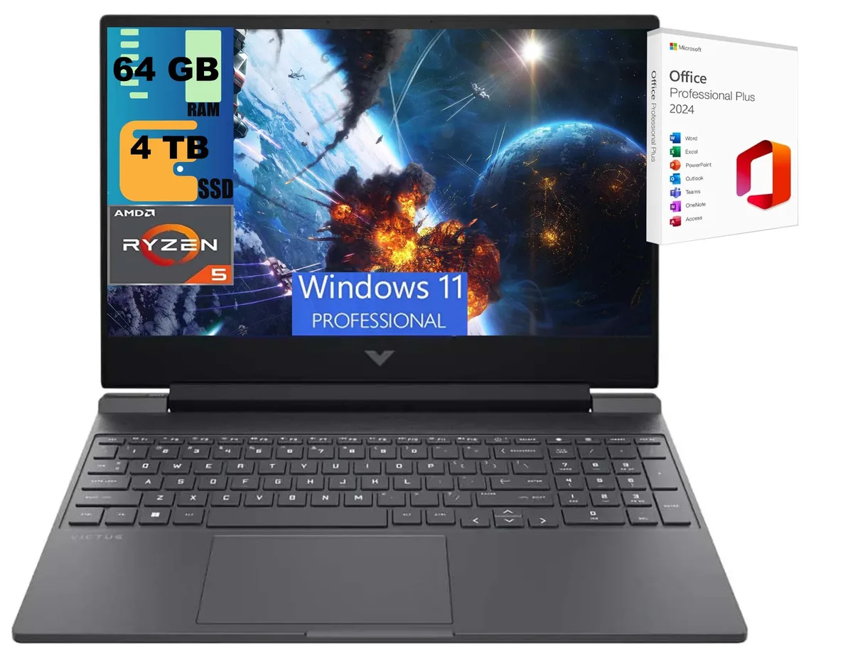 Black HP Victus 15 laptop closed lid matte finish 15.6 inch