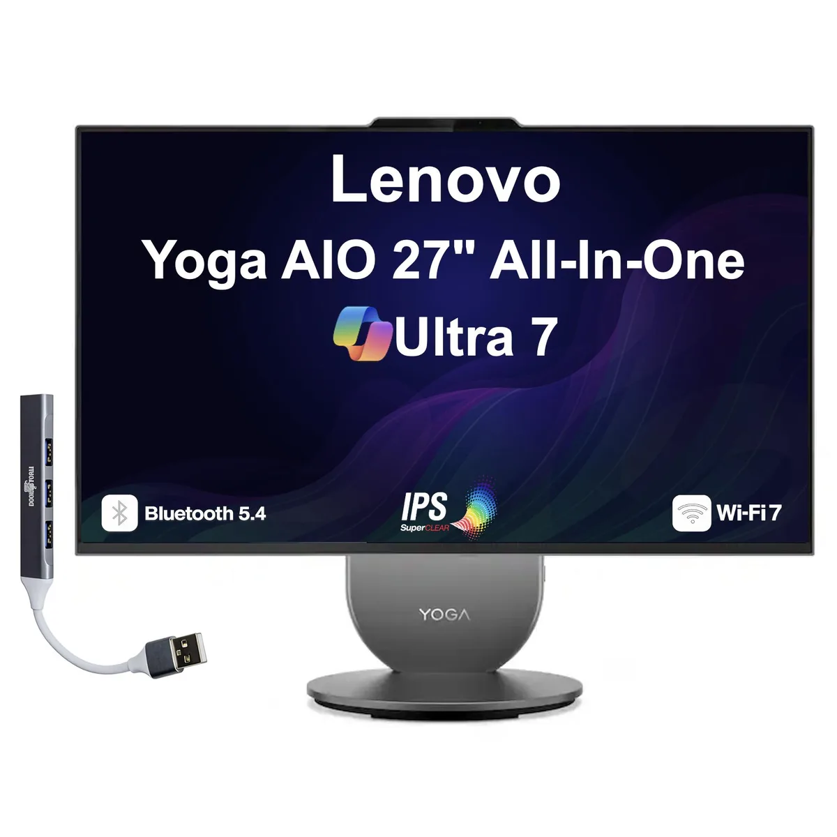 Lenovo Lenovo Yoga All-in-One PC 27" IPS QHD 120Hz Intel Ultra 7-255H 16GB LPDDR5X 2TB PCIe SSD — 제품 사진