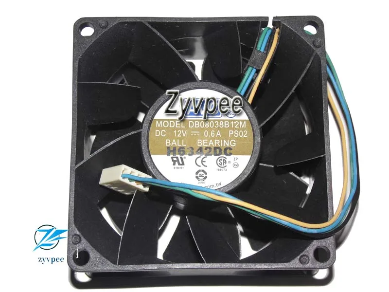 Zyvpee Zyvpee DB08038B12M 80×38mm 12V 0.6A 4-pin case fan — 제품 사진