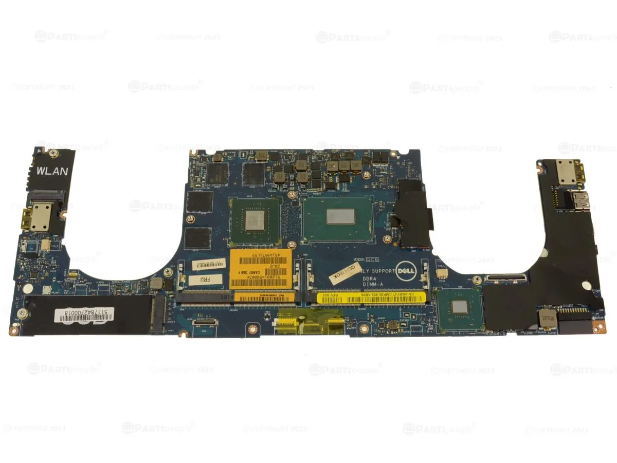 Dell Precision 5530 motherboard with Xeon CPU and Quadro P2000 graphics, five screw heatsink layout