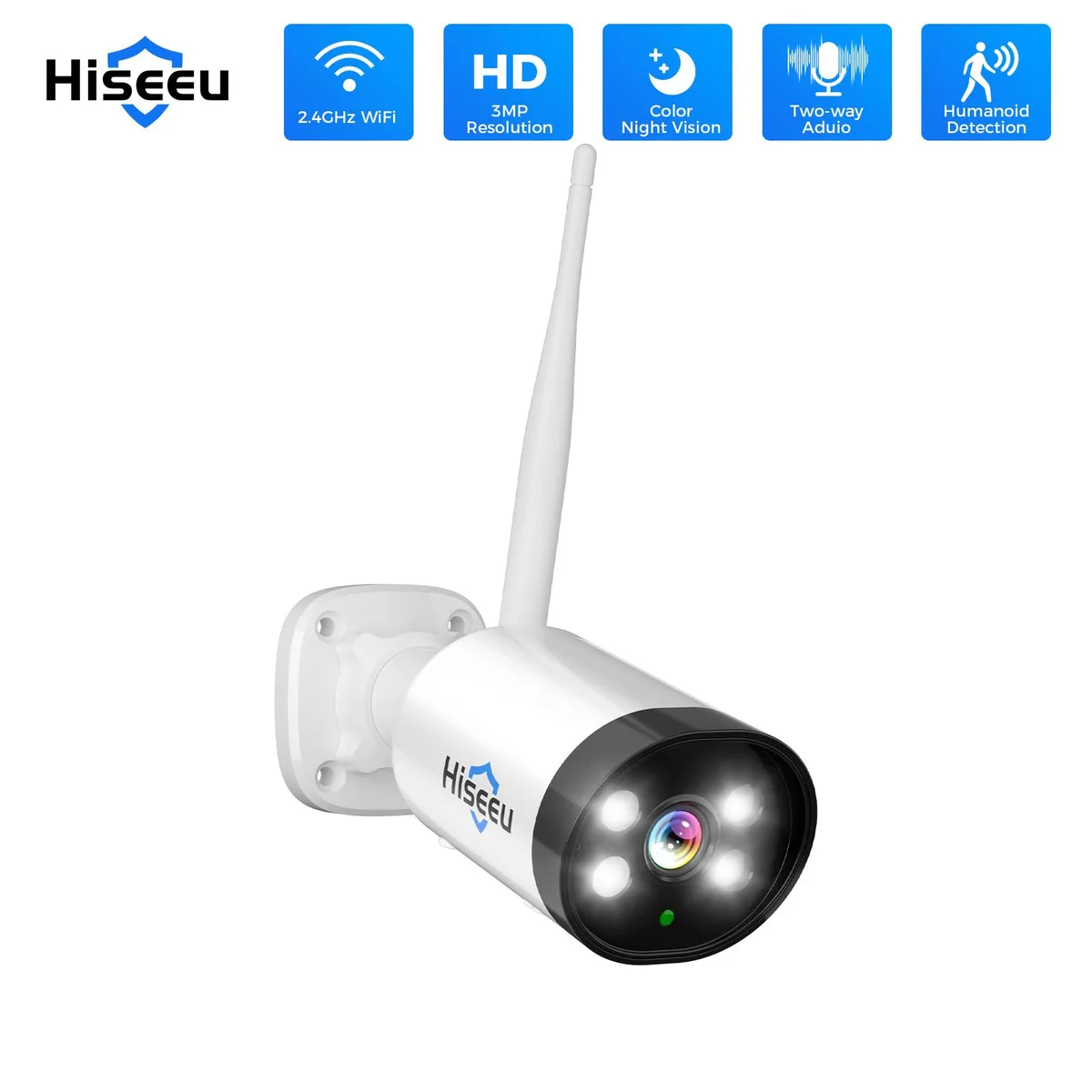 Hiseeu Hiseeu 3MP Outdoor Bullet Security Camera White — termékfotó