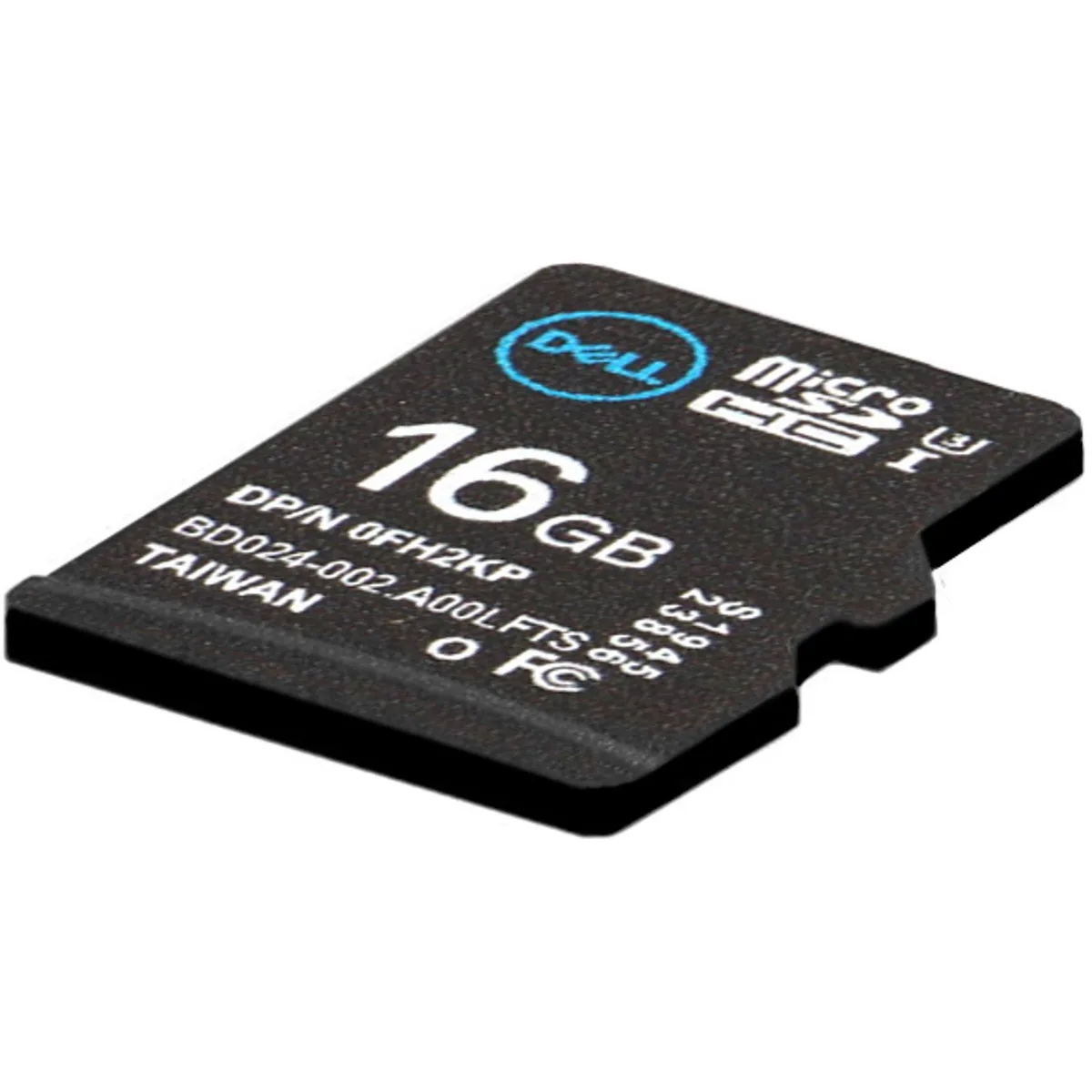 Small rectangular microSD card labelled Dell FH2KP 16GB