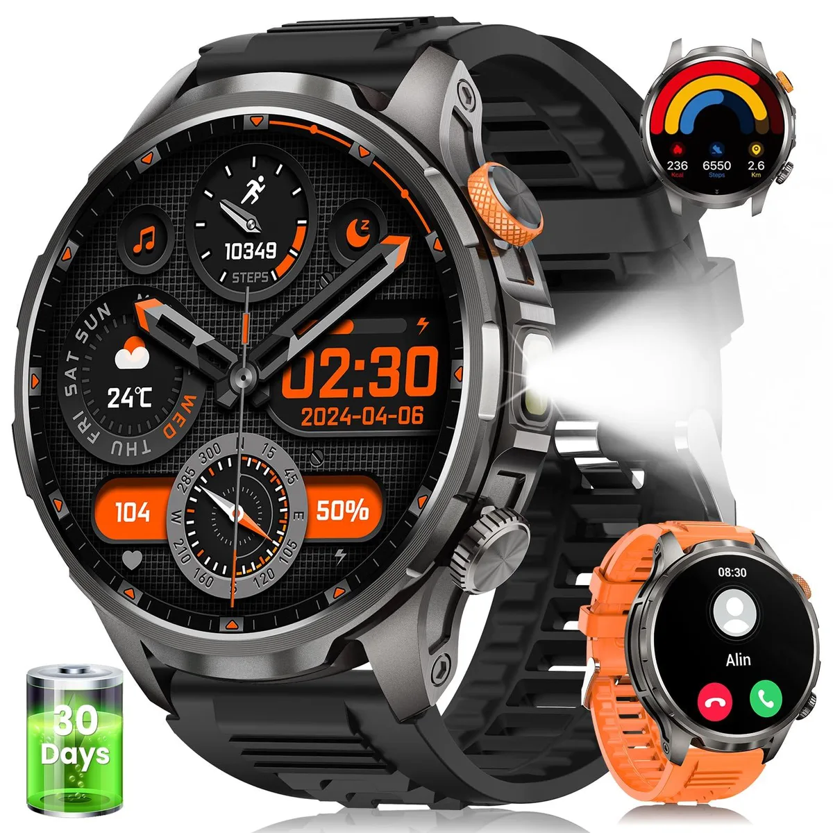  NAIXUES AK90 Smart Watch 1.91" AMOLED 1000mAh 30 Days 5ATM 2 Bands — fotografie produktu