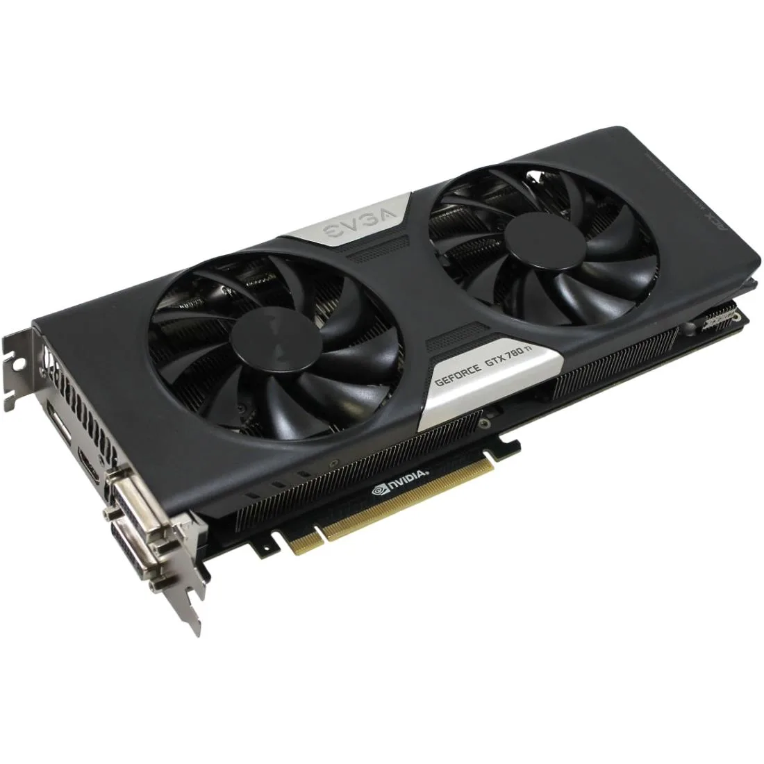 EVGA GeForce GTX 780 Ti graphics card with dual-fan ACX cooler and metal backplate