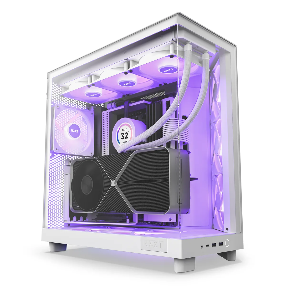 NZXT NZXT H6 Flow RGB Mid-Tower PC Case White CC-H61FW-R1 — product photo