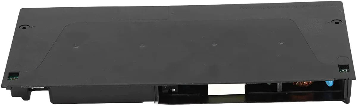 Black sealed rectangular power supply unit with 4-pin connector and detachable power cord